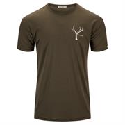 T-shirt i merinould med et gevirdesign på brystet.