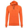 Orange fleecehoodie til herre.