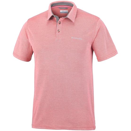 Columbia Nelson Point Polo Mens, Red Spark