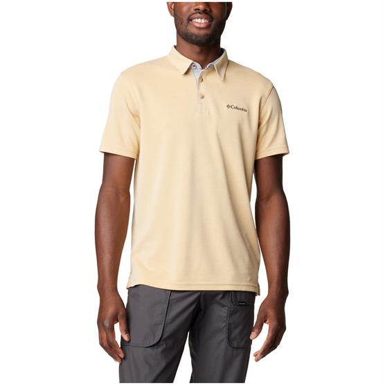 9: Columbia Nelson Point Polo Mens, Light Camel