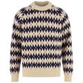Fjällräven Övik Jacquard Knit til Mænd i farven Light Beige / Dark Navy