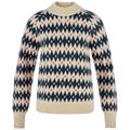 Fjällräven Övik Jacquard Knit til Kvinder i farven Light Beige / Dark Navy
