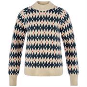 Fjällräven Övik Jacquard Knit til Kvinder i farven Light Beige / Dark Navy
