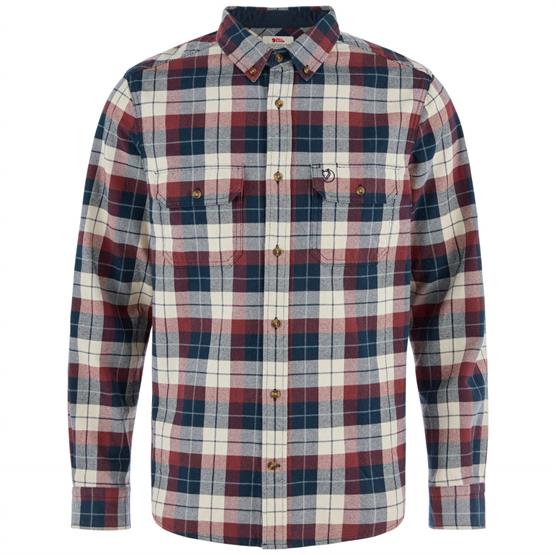 Fjällräven Singi Heavy Flannel Shirt Mens, Dark Navy / Maroon