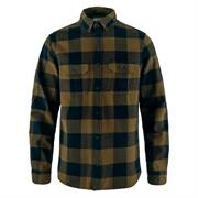 Fjällräven Övik Heavy Flannel Shirt Mens i farven Wood Brown / Dark Navy