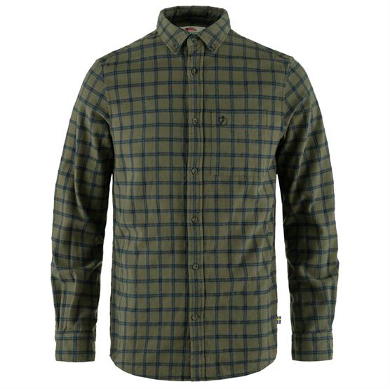 Fjällräven Övik Flannel Skjorte med grønt ternet mønster