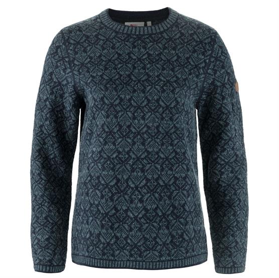 Fjällräven Snow Round Neck Sweater Womens, Dark Navy