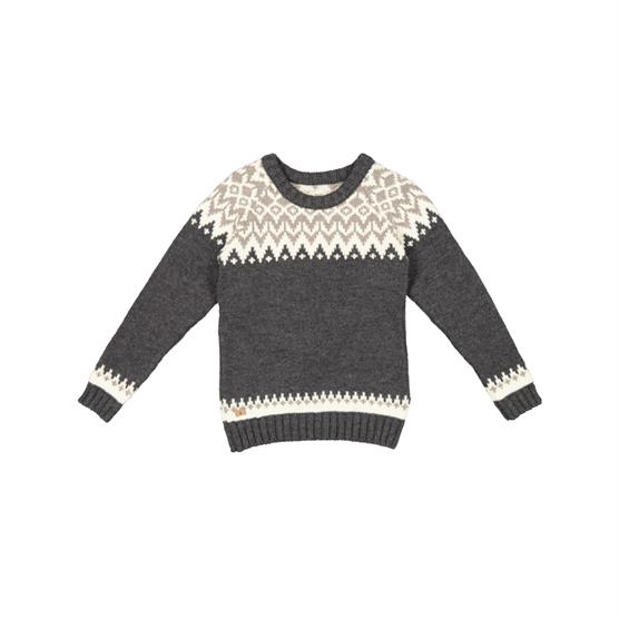 Fuza Wool Ladies Helga Sweater Round Neck, Coal