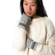 Fuza Wool Ladies Enya Mittens i farven White