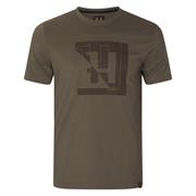 Härkila H-logo S/S T-Shirt Mens, Major Brown