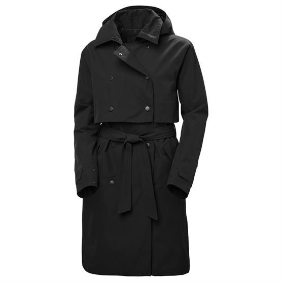 Se Helly Hansen Womens Jane Insulated Trench Coat, Black hos Pro Outdoor