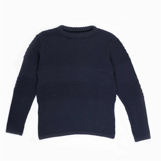 Se Fuza Wool Mens Nyhavn Sweater Round Neck, Midnight Blue hos Pro Outdoor