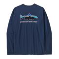 Patagonia Mens L/S Home Water Trout Responsibili-Tee i farven Lagom Blue