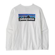 Patagonia L/S P-6 Logo Responsibili-Tee til Kvinder i farven Fiber White