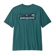 Patagonia Mens Boardshort Logo Pocket Responsibili-Tee i farven Wetland Blue
