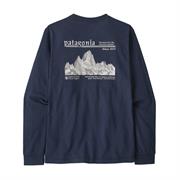 Patagonia L/S MW Hut Tripper Skyline T-Shirt til Mænd i farven New Navy