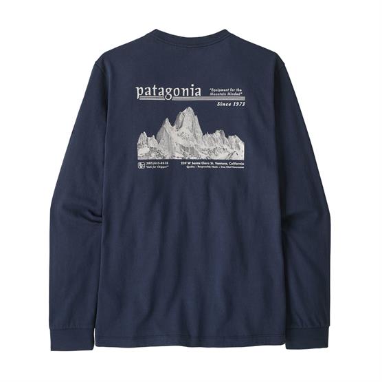 Patagonia Mens L/S MW Hut Tripper Skyline T-Shirt, New Navy