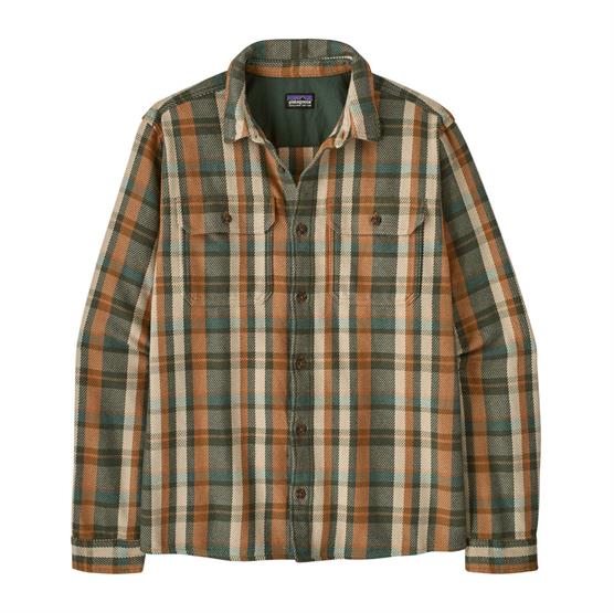 Patagonia Mens Fjord Loft Shirt, Fall Line / Canopy Green
