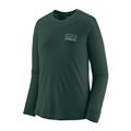 Patagonia Womens L/S Cap Cool Merino Blend Shirt i farven Fitz Roy Strata / Cascade Green