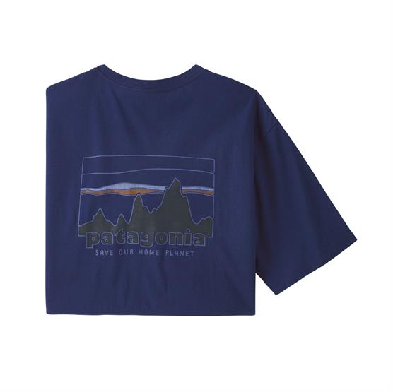 Patagonia Mens '73 Skyline Organic T-Shirt, Sound Blue