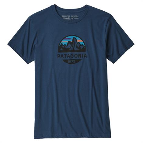 Patagonia Mens Fitz Roy Scope Organic T-Shirt, Stone Blue
