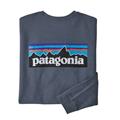 Patagonia herre langærmet t-shirt med stort p-6 Patagonia logo på ryggen.