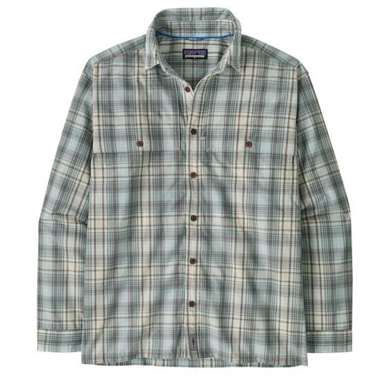 Patagonia Mens L/S Island Hopper Shirt, Longshore / Dyno White