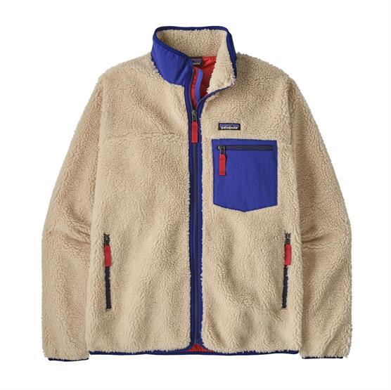 Patagonia Mens Classic Retro-X Jacket, Dark Natural / Cobalt Blue