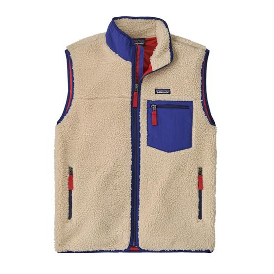 Patagonia Mens Classic Retro-X Vest, Dark Natural / Cobalt Blue