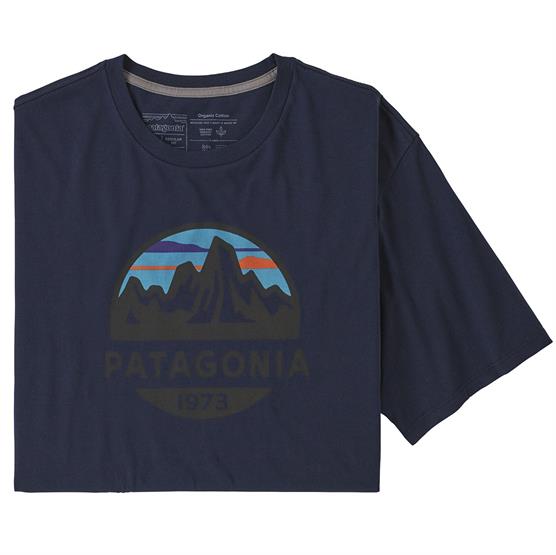Patagonia Mens Fitz Roy Scope Organic T-Shirt, Classic Navy