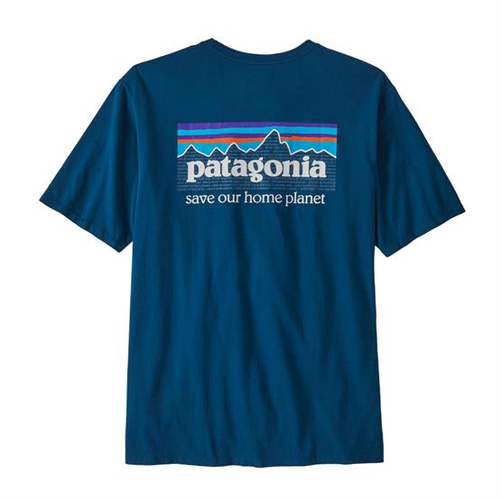 Patagonia Mens P-6 Mission Organic T-Shirt, Lagom Blue
