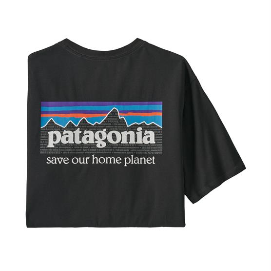 Patagonia Mens P-6 Mission Organic T-Shirt, Ink Black