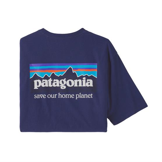 Patagonia Mens P-6 Mission Organic T-Shirt, Sound Blue