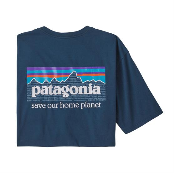 Patagonia Mens P-6 Mission Organic T-Shirt, Tidepool Blue
