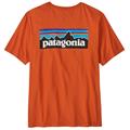 Patagonia T-shirt med P-6 logo i farven Coal Orange