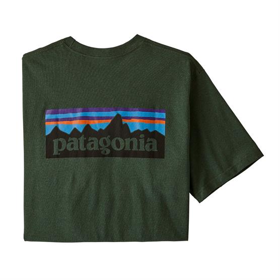 Patagonia Mens P-6 Logo Pocket Responsibili-Tee, Alder Green