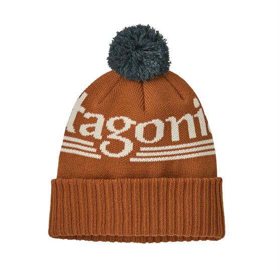 Patagonia Powder Town Beanie, Hut Tripper Logo / Cinnamon Brown