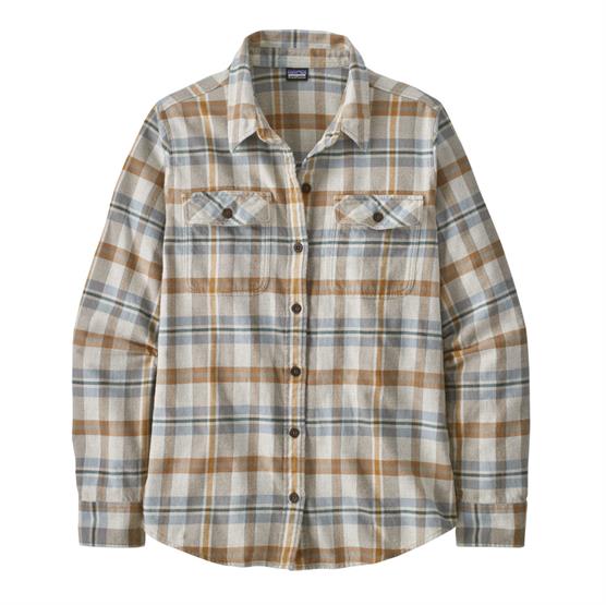 Patagonia Womens L/S Organic Cotton MW Fjord Flannel Shirt, Fields / Natural