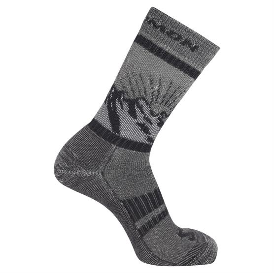 Salomon Retro Wool Crew Socks Black White