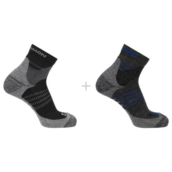 6: Salomon X Ultra Access Quarter Sock 2-Pack, Anthracite / Black