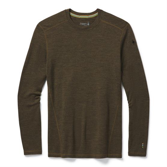 Se Smartwool Mens Thermal Merino Base Layer Crew, Military Olive hos Pro Outdoor