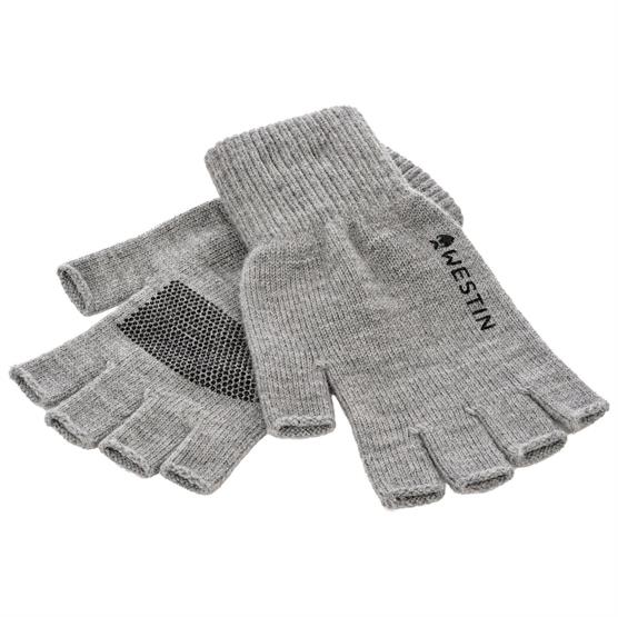 Westin Merino Wool Half-Finger Gloves, Light Grey Melange